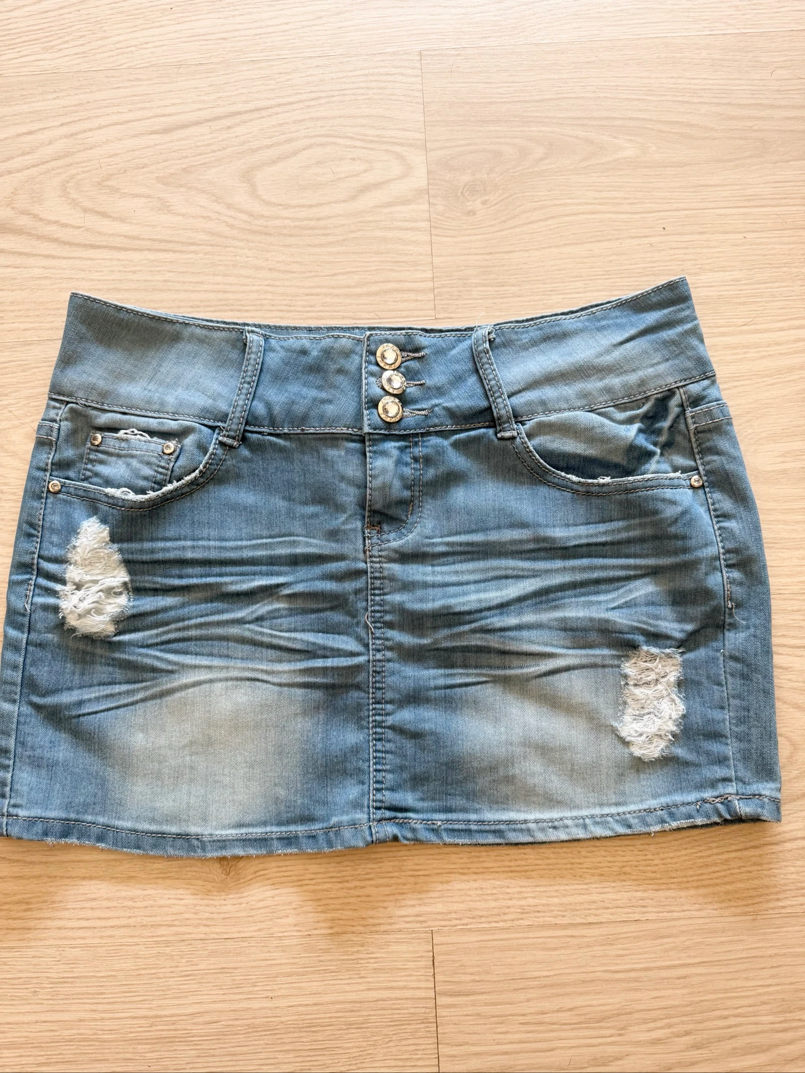 Mini saia jeans azul claro Dolce & Rosa tamanho 42 XL – photo 3